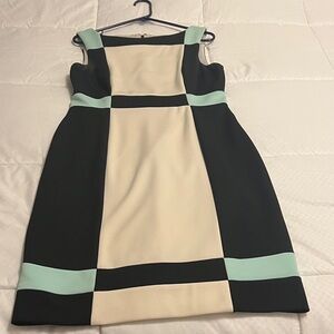 Maggy London Navy and Cream Colorblock Mini Dress